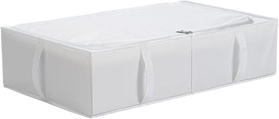 Cassetto di stoccaggio con coperchio per sotto il letto - versatile - 1 unità - bianco - stoffa - 70 x 42 x 18 cm