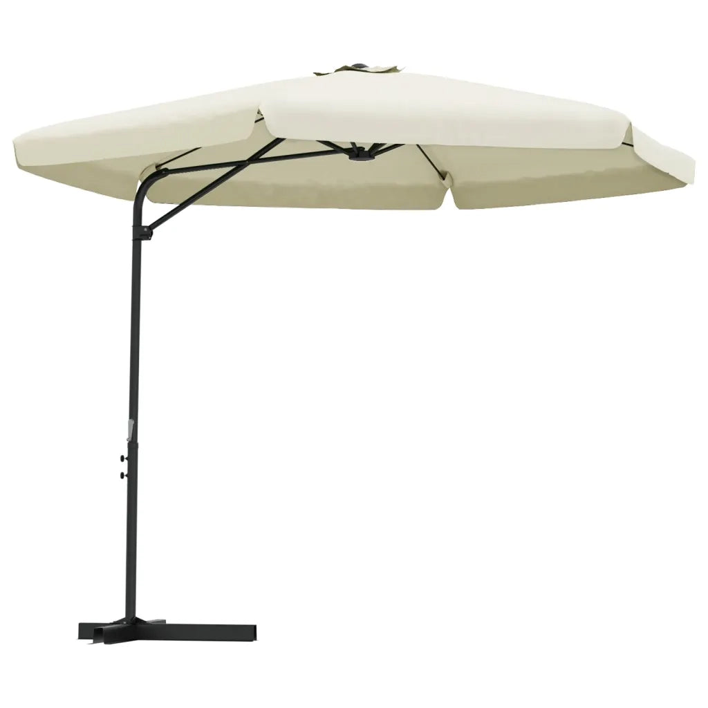 Ombrellone da Giardino con Palo in Acciaio 300 cm Bianco Sabbia 47313