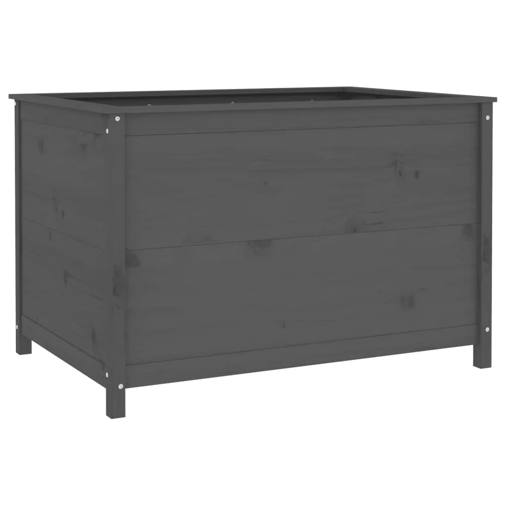 Fioriera rialzata per piante e fiori adatta a terrazze e giardini 119,5 x 82,5 x 78 cm legno di pino massiccio grigio 02_0039333