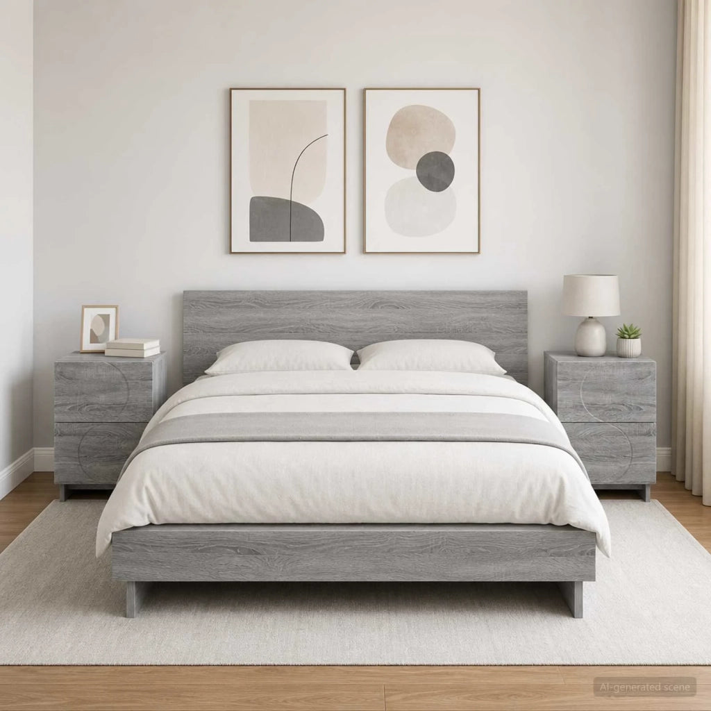 Armadio da Notte 2 pz Sonoma grigio 33,5 x 34,5 x 50 cm 8011400