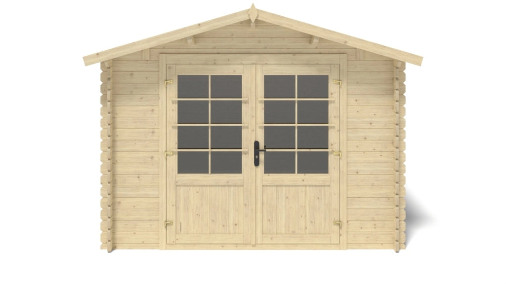 Casetta da giardino in legno - 9m2 - 3x3m - 28mm - colore: naturale - DOM664 - ALTANKA