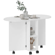 Tavolo da pranzo pieghevole con rotelle ¨C zephmum ¨C bianco 120x60x77 cm