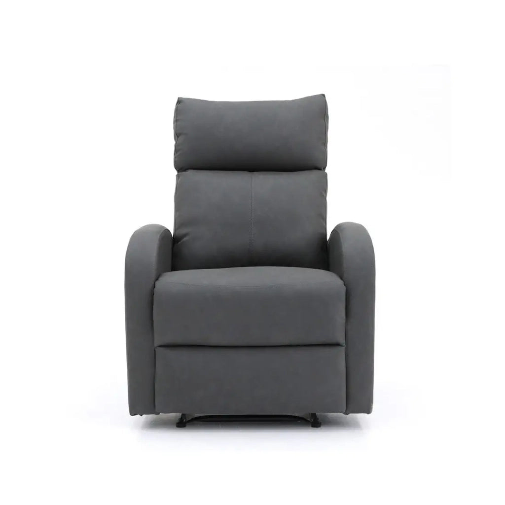 Poltrona relax ERA reclinabile manualmente in materiale PU di colore nero, una poltrona eccezionale.