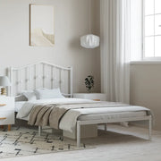 Giroletto con Testiera-Struttura Letto con testiera Metallo Bianco 100x200 cm 706820