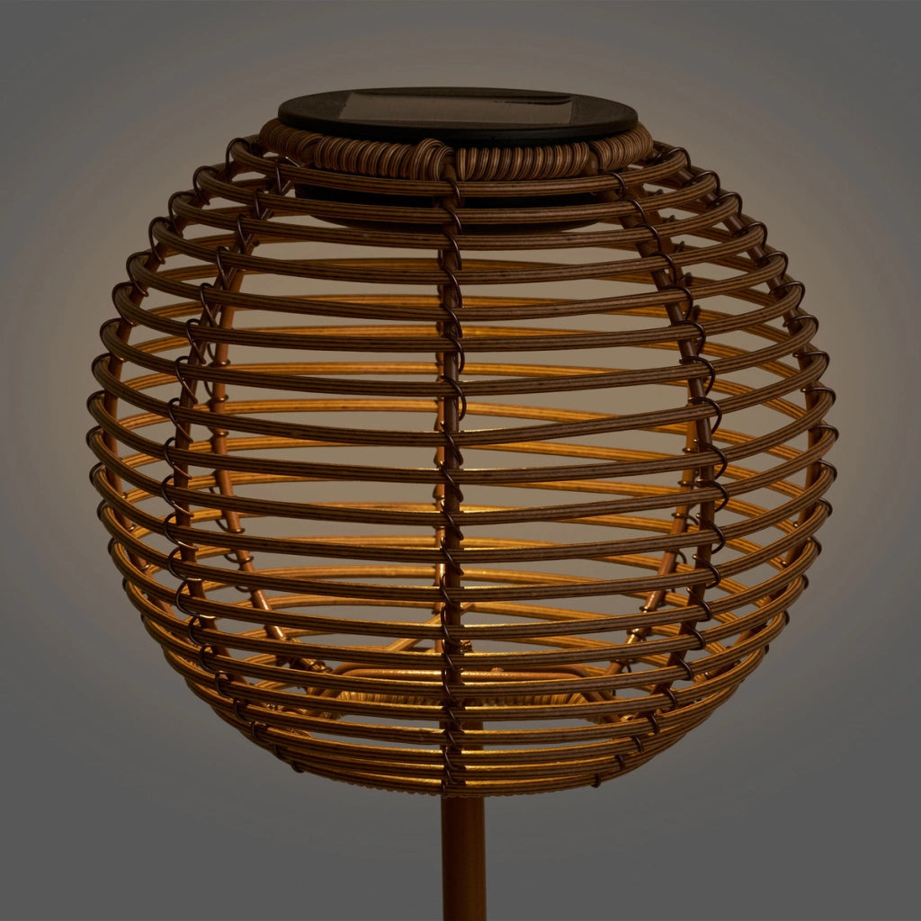 Lampada solare Carlisle in metallo e PE natural — piantana outdoor 70 cm