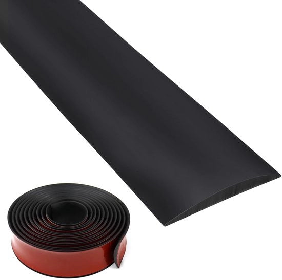Profilo di transizione in vinile autofibroso 3m, striscia di transizione autofibrosa 5cm, striscia di copertura autofibrosa per pavimenti (nero)