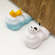 Stoppera decorativa per porta con gatto volante blu e bianco - 2 pezzi (brevetto)