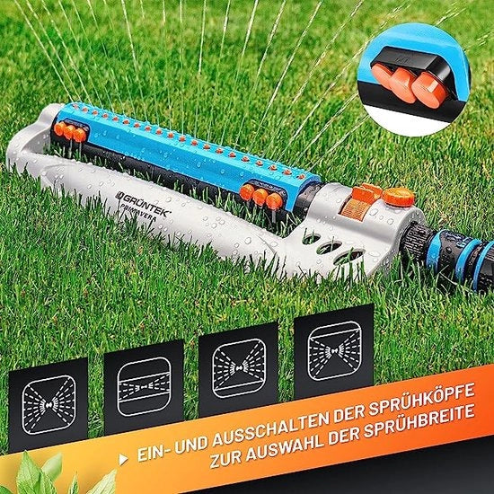 Rotatore per giardino, sistema di irrigazione, annaffiatoio per giardino, sbriciolatore per erba