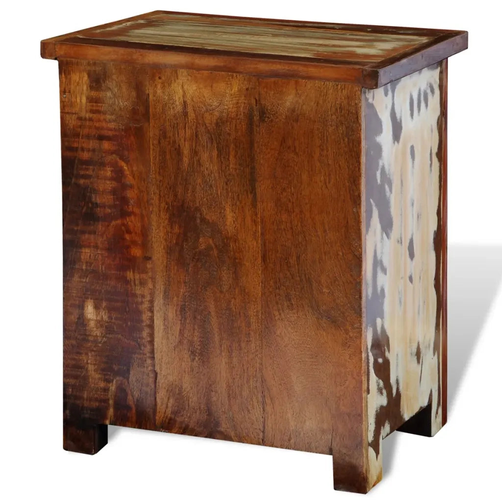 Comodino con 2 Cassetti in Legno Massello di Recupero 241643