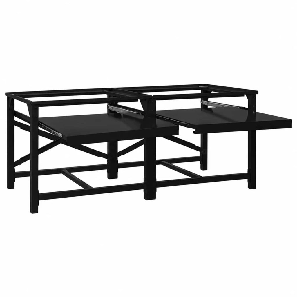 Pedestallo per Lavatrice 2 pcs Nero 120 x 56 x 52 cm Acciaio 42022038