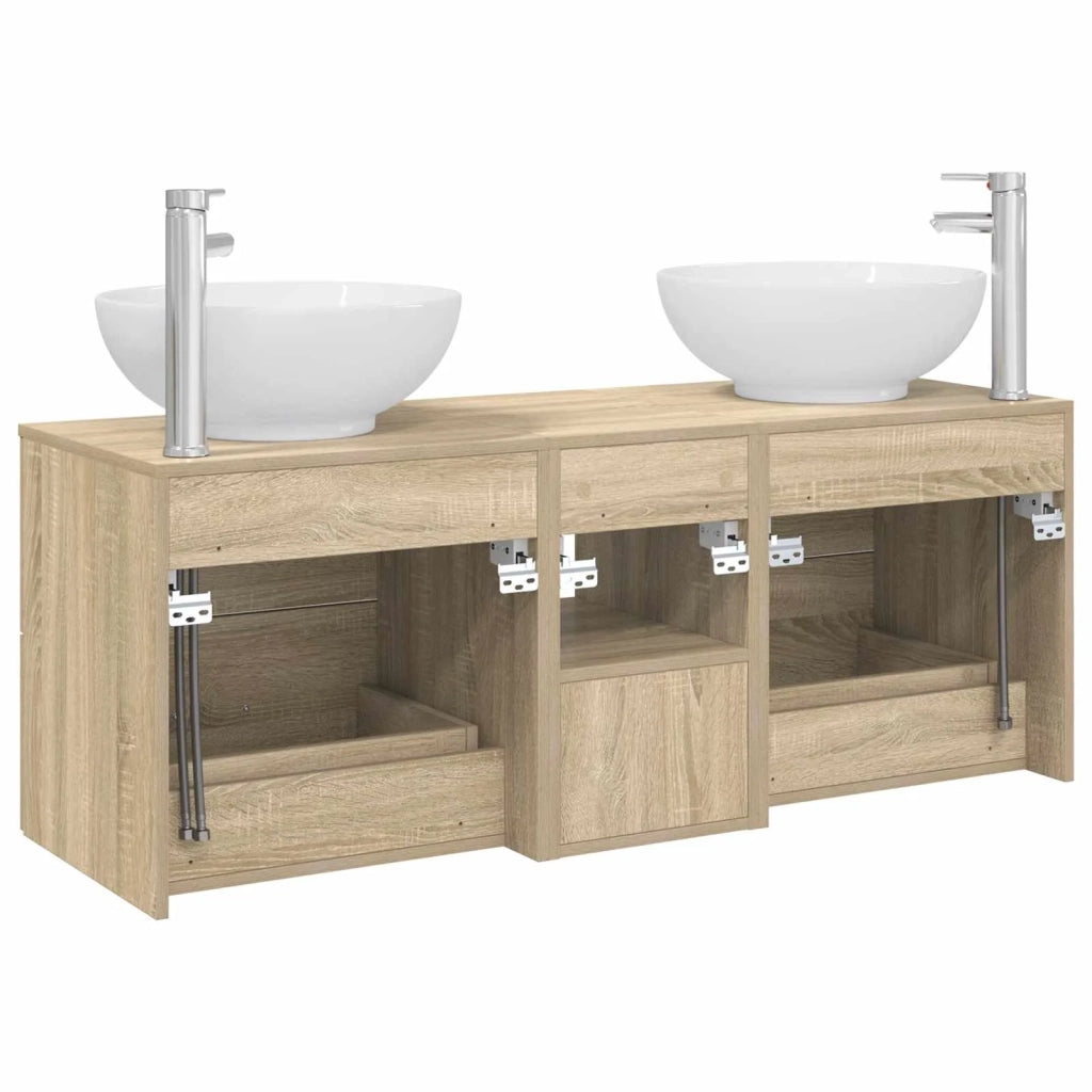 Set di mobili per il bagno 3 pz Rovere Sonoma 3405901