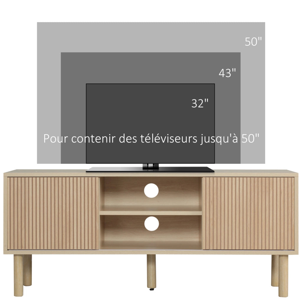 Mobile TV con 2 ante scorrevoli e 2 ripiani ¨C zephmum ¨C 115x40x49 cm