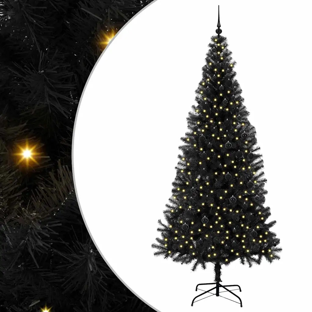 Albero di Natale con 300 LED con supporto Nero 240 cm PVC 3396497
