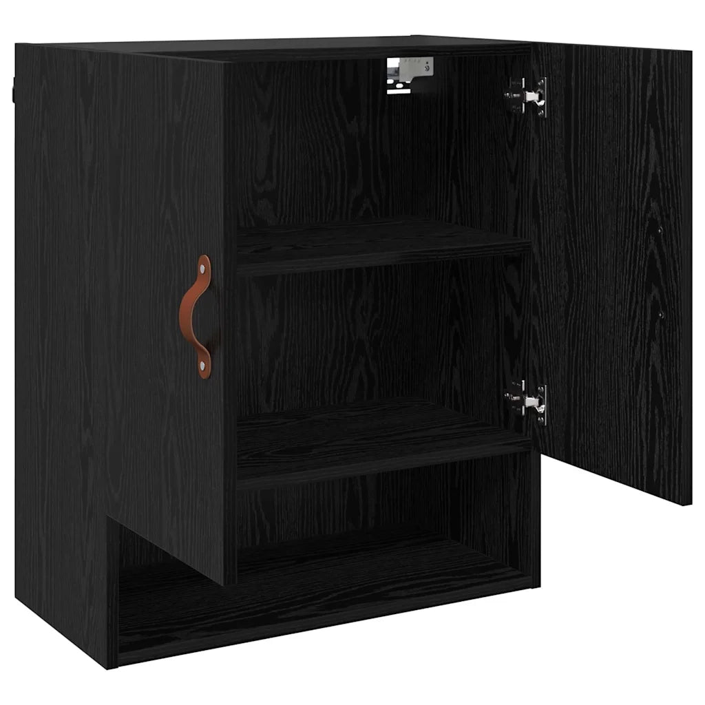 Armadietto a Muro | Mobile a Parete Rovere nero 60 x 31 x 70 cm Legno multistrato