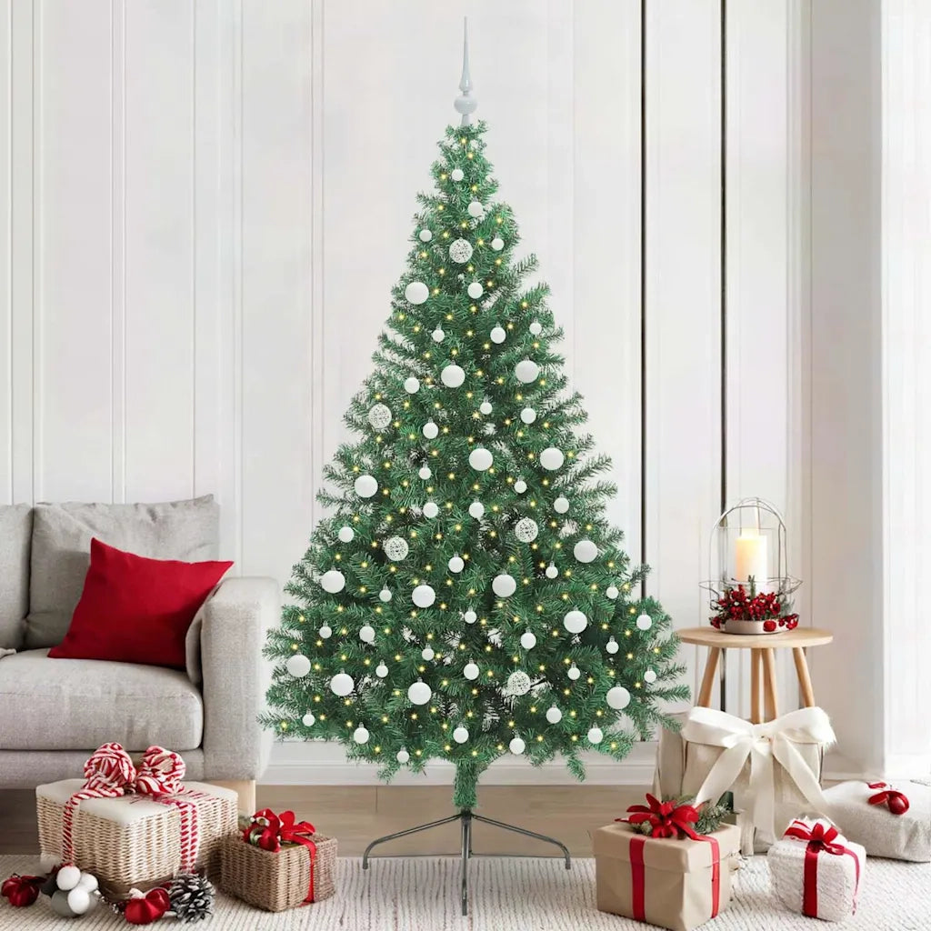 Albero di Natale | Decorazioni natalizie artificiale con luci integrate Verde 210 cm