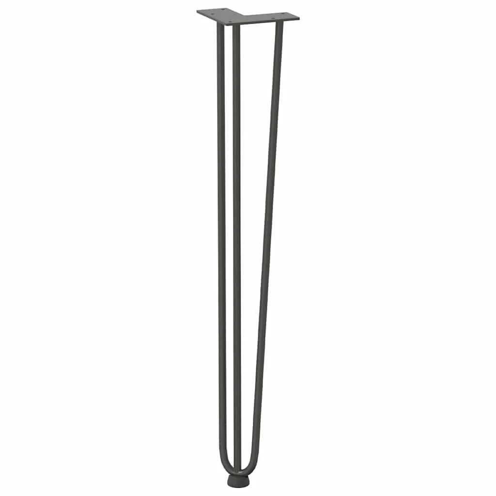 Set di 4 gambe a forcina per tavolo consolle da 72 cm design moderno finitura opaca acciaio massiccio antracite 02_0056745