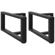Set di 2 gambe per tavolino a forma di T 60 x 25 x 31 cm con piedini regolabili design moderno acciaio nero 02_0057282