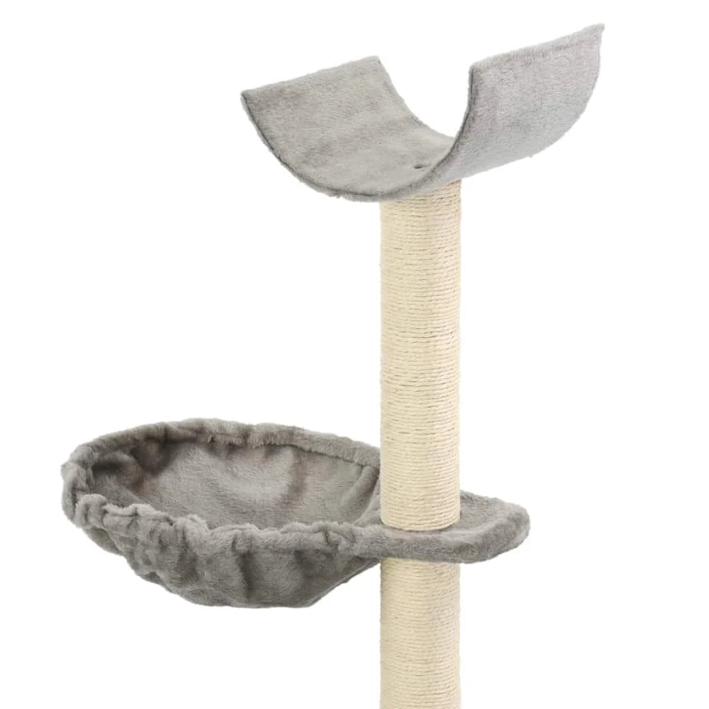 Tiragraffi albero per gatti cuccia per gatti giocattolo peluche sisal 105 cm grigio 3702171