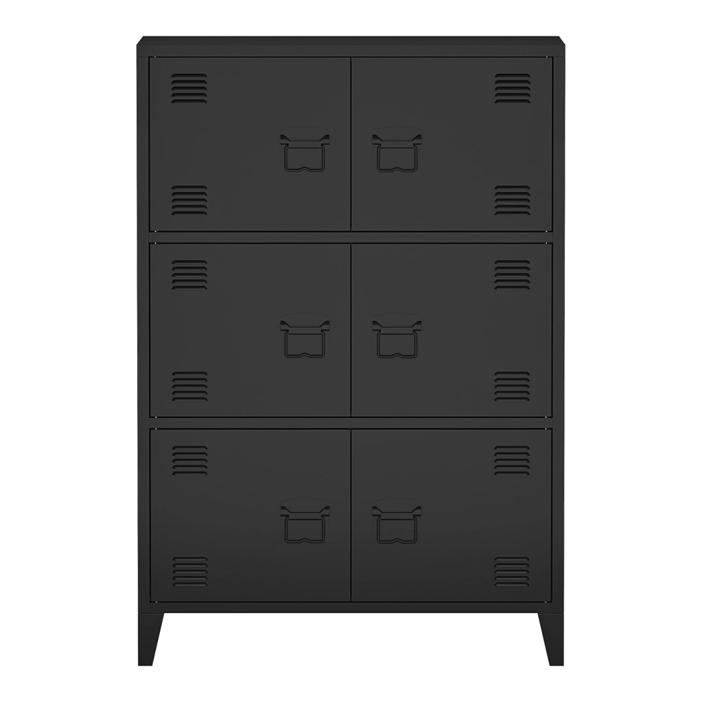 Armadio Hamina Mobile in Acciaio per Archivio 113 x 80 x 40 cm Nero [en.casa]