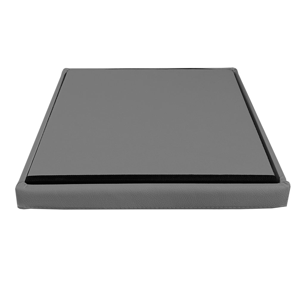 Puff Ottomano Quadrato Portaoggetti Pieghevole in Similpelle 38x38x38cm | Nyana Casa | Stile ottomano | Similpelle resistente | Nero, grigio e beige