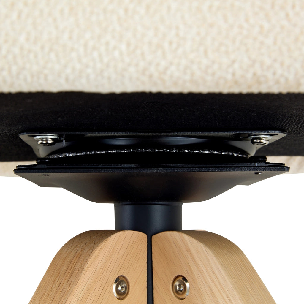 Sedia da Pranzo Set da 2 Girevole a 360° con Schienale Alto e Braccioli in Tessuto Bianco e Legno