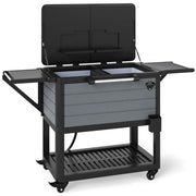 Carrello refrigerato mobile da giardino 83 x 50 x 85 cm grande capacità e facile manovrabilità PP nero e grigio 20_0011387