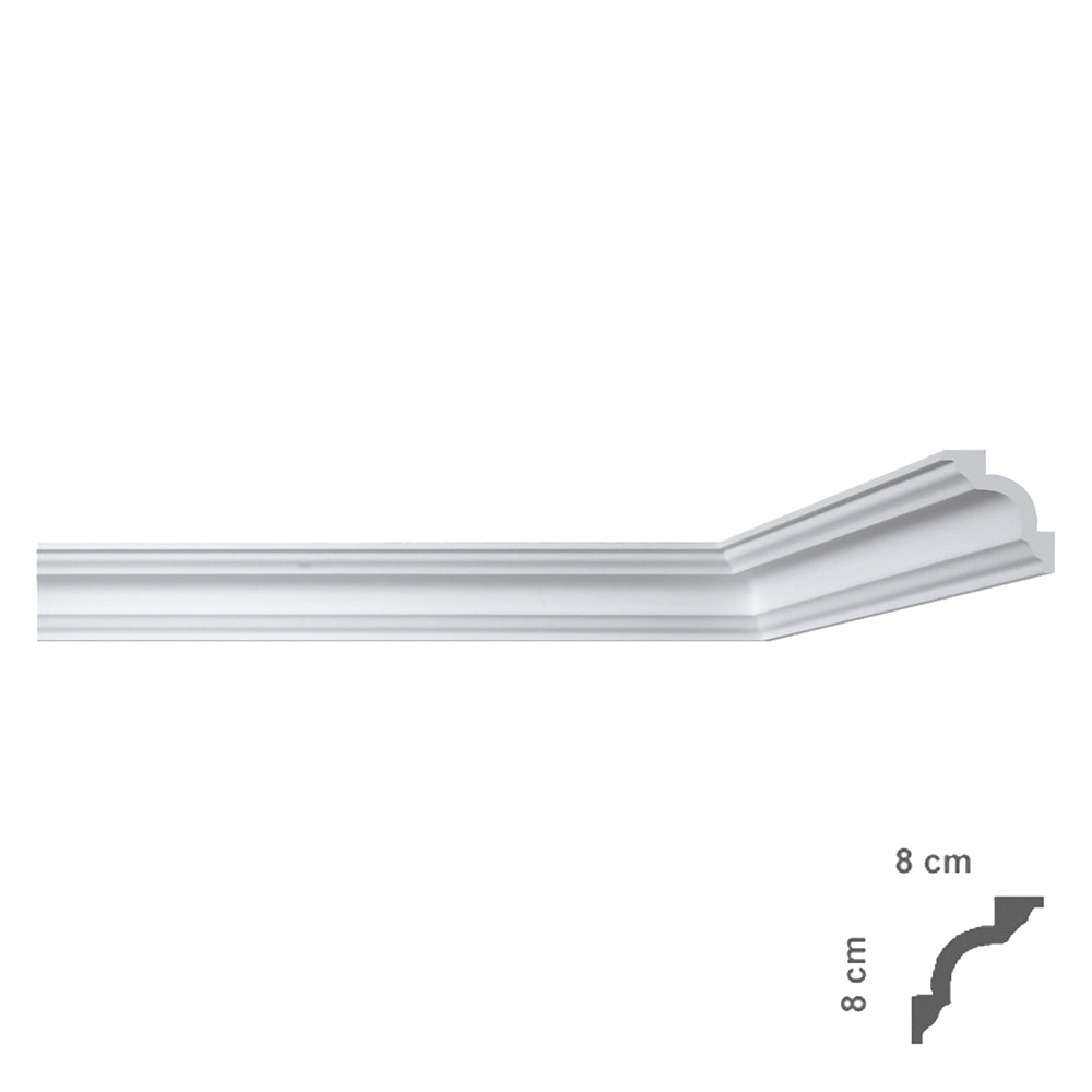 CORNICE DECORATIVA PER SOFFITTO mod. I780 - mm. 80x80- 50 pezzi  - BOVELACCI