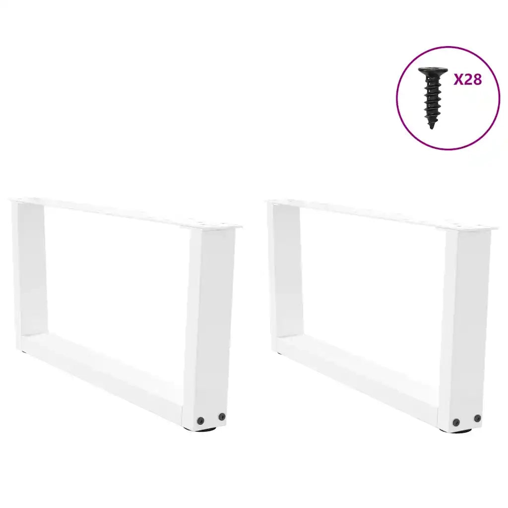 vidaXL Gambe per Tavolino da Caffè a Forma di V 2 pz Bianche 70x(30-31,3) cm Acciaio