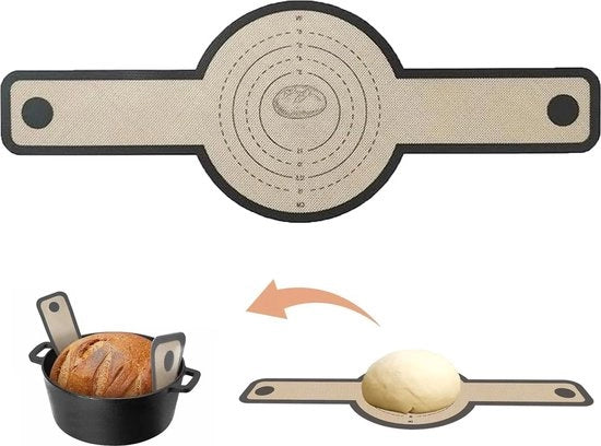 Mat di cottura in silicone riutilizzabile - fondo antiaderente per padella - facile da pulire - maniglie lunghe.