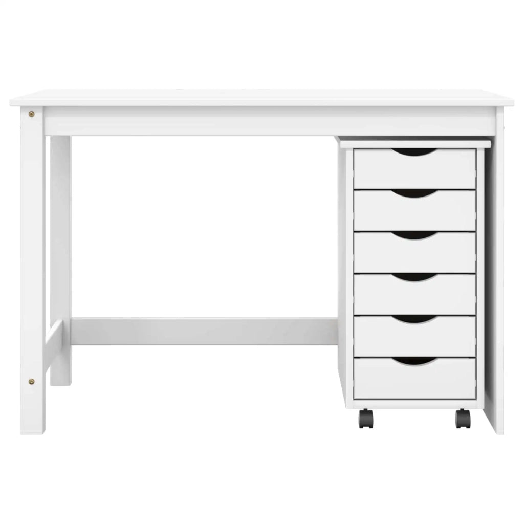 Set scrivania e mobiletto su ruote MOSS 2 pcs Bianco