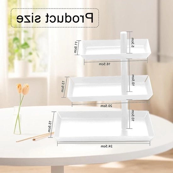 Etagère a 3 livelli rotante in legno per torte e frutta - tavolo da dessert per feste e dessert