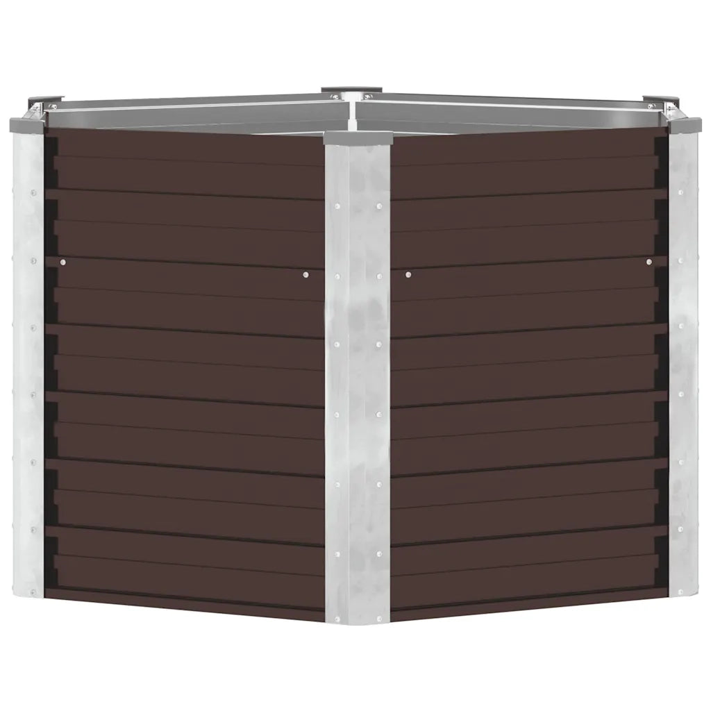 Fioriere | Cassetta per fiori | Letto Rialzato Giardino Marrone 129x129x77cm in Acciaio Zincato