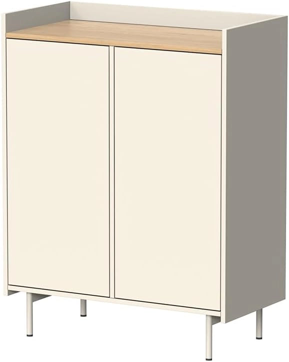 Credenza Velina, Grigio, 80 x 103 cm con 6 scomparti, adatto per la conservazione di oggetti domestici