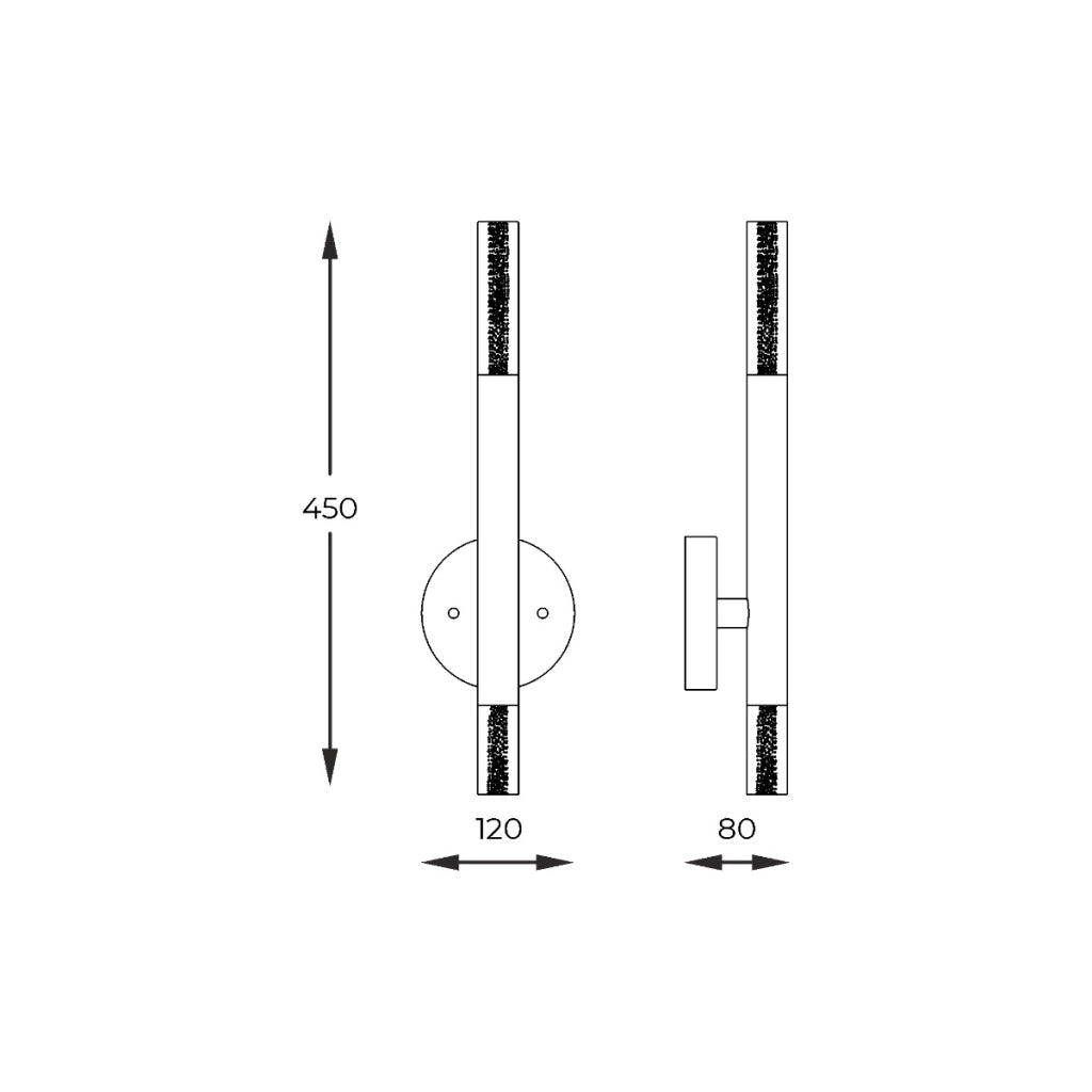 Applique moderna a tubo LED 5W cromo 3000K Zuma Line