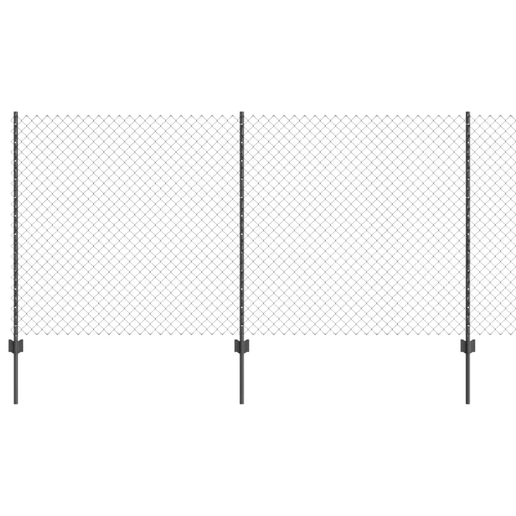 Recinzione a maglie con palo 10 x 1,2 m Grigio Rete 3336261