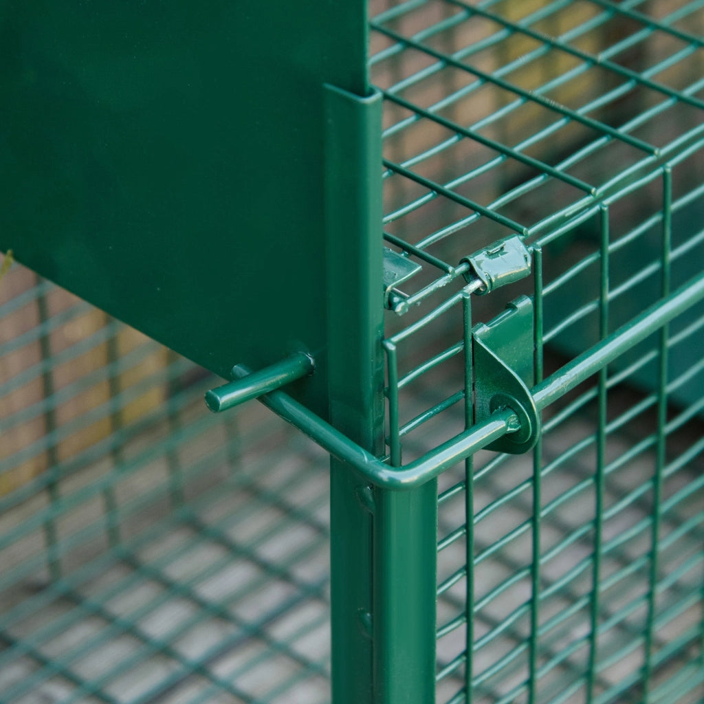 Gabbia Trappola per Animali Vivi Piccoli con Doppia Porta e Maniglia 60x18x20cm Verde Scuro
