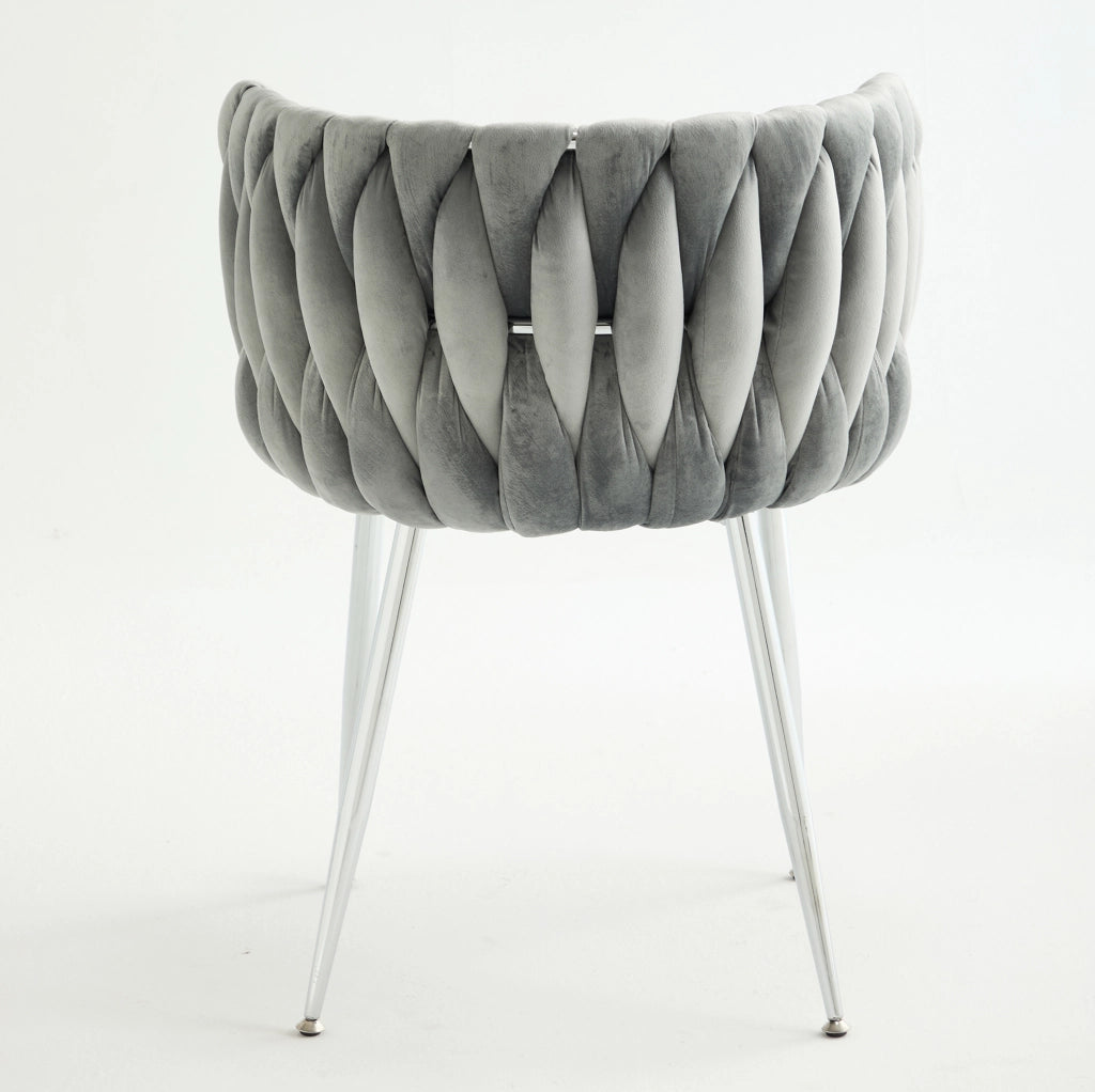 Sgabello da bar 66x44.5x52 cm con schienale basso in tessuto grigio