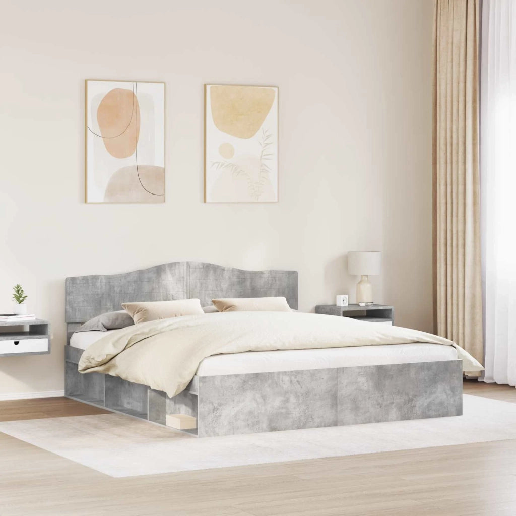 Struttura del letto Calcestruzzo 180 x 200 cm Pino massello