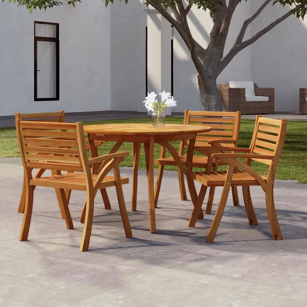 Tavolo da Giardino Ø 110 cm Legno Massello di Acacia 363303