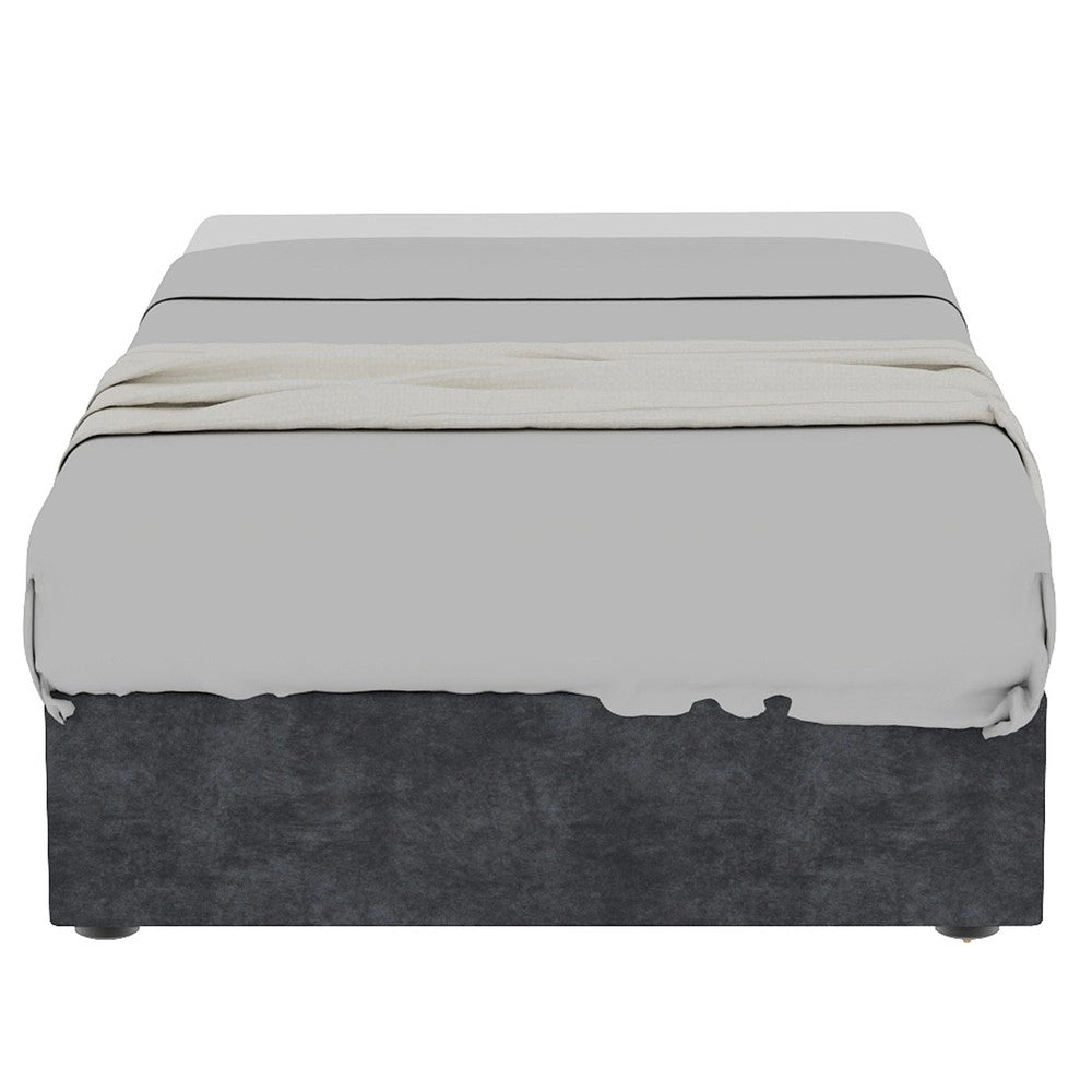 Letto Contenitore Imbottito ¨C MINIMAL ¨C Grigio, Velluto, 90x200