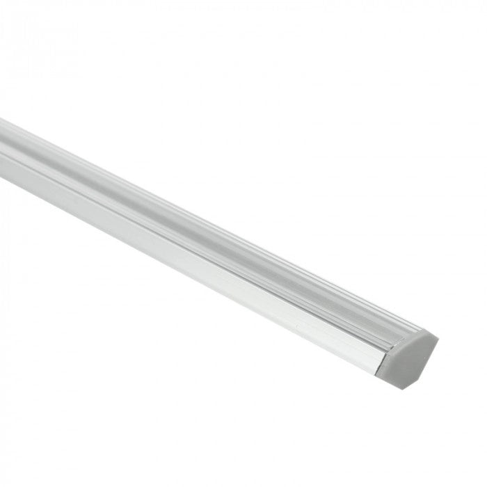 Profilo LED angolare R01 anodizzato copertura chiara 1m Ecolight