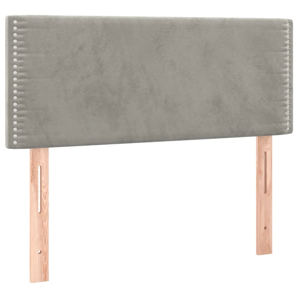 Letto a Molle con Materasso e LED Grigio Chiaro 100x200 cm Velluto