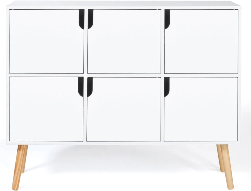 Libreria cubo per bambini in legno bianco con 6 scomparti EMMIE