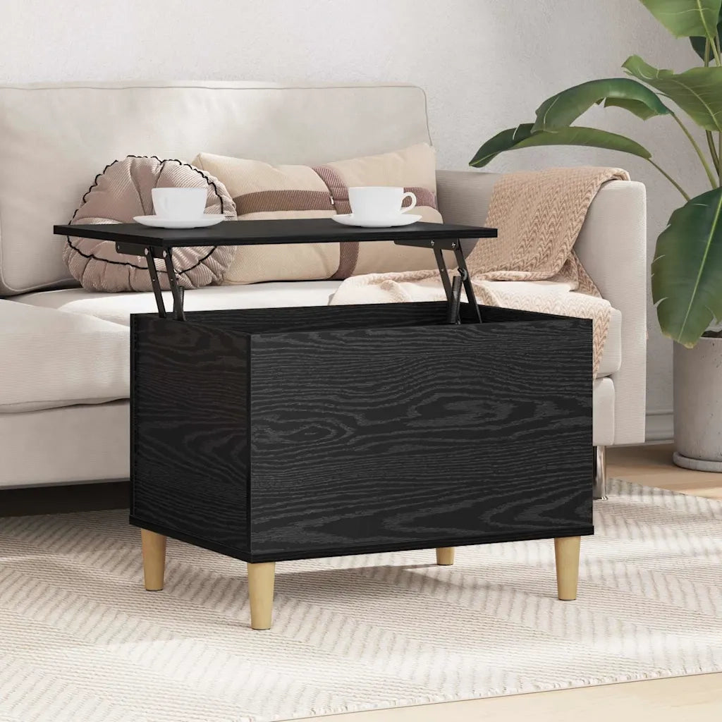 Comodino | Armadio da Notte | Mobiletto da notte Rovere Nero 60 x 44,5 x 45 cm