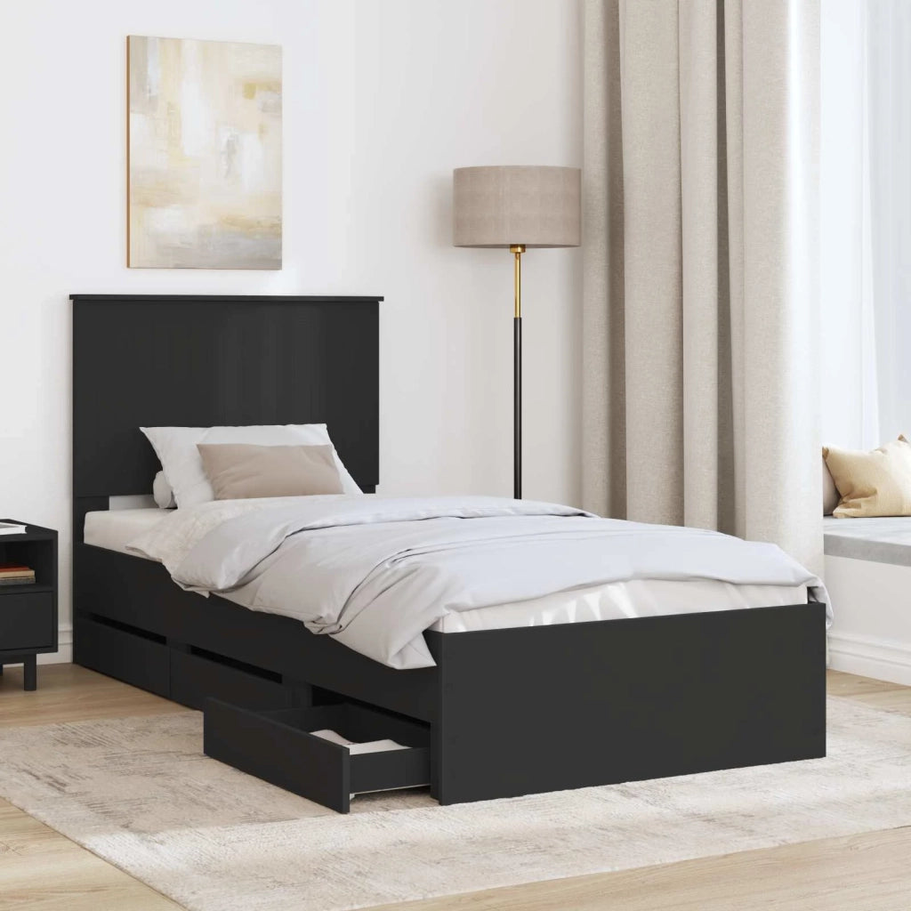 Struttura del letto Nero 90 x 190 cm Legno Ingegnerizzato