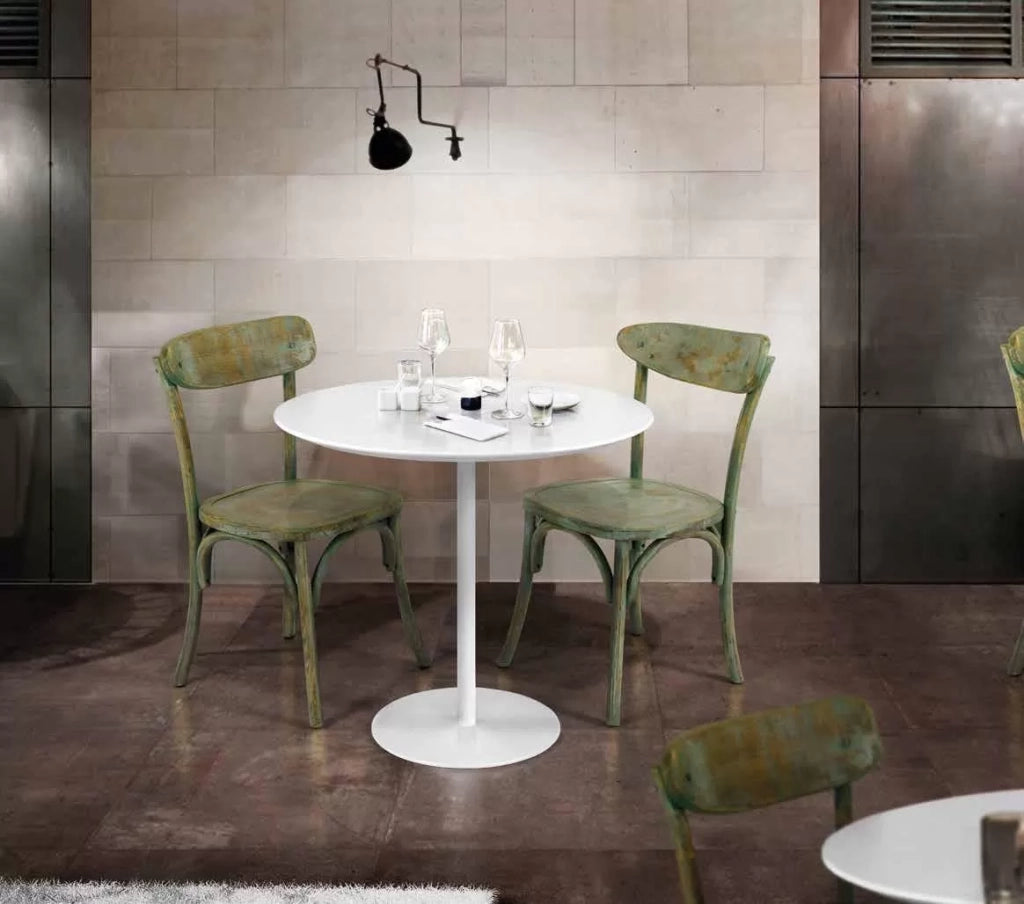 Set 2 sedie in legno verde consumato effetto shabby 44x42x86 - Mobili 2G