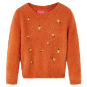Maglione per Bambini Lavorato a Mano Arancione Bruciato 116cod mxl 93276