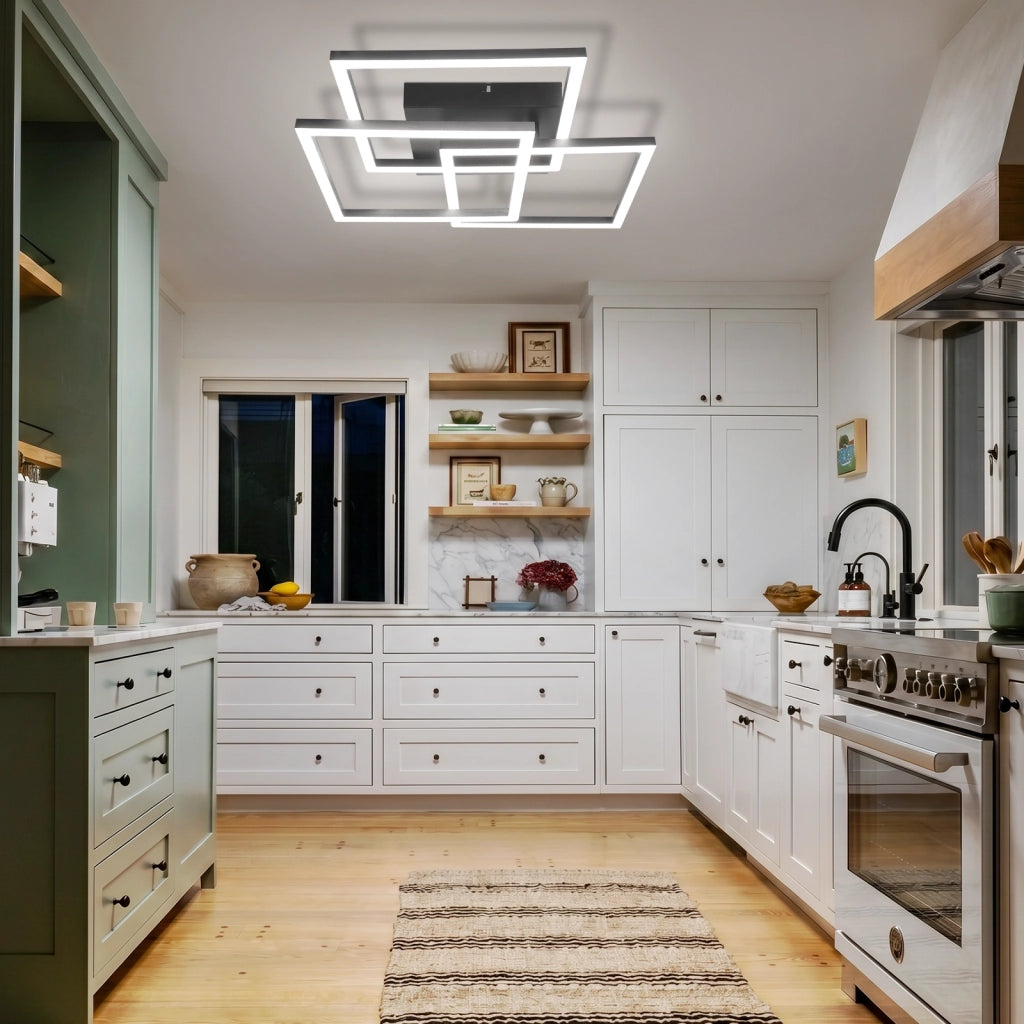 ZMH Lampada da Soffitto LED Dimmabile 31W Moderna Quadrata Design con Telecomando per Camera Soggiorno Ufficio