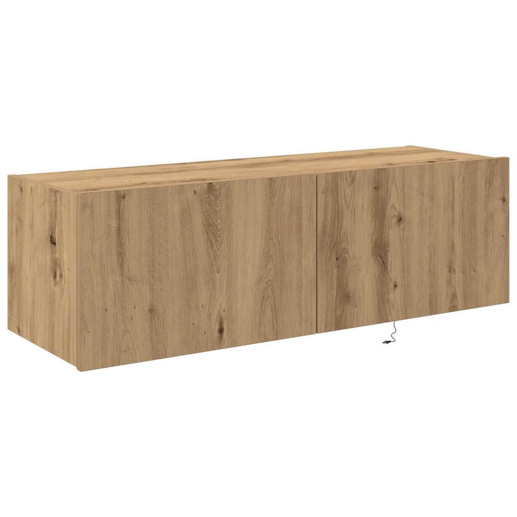 Mobile TV da parete con LED Rovere artigianale 100 x 35 x 31 cm 863111