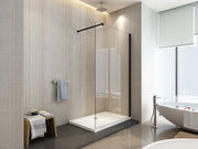 Parete Doccia Walk-in Cristallo 8mm Trasparente Black h.200cm Sicena Vision 80 cm